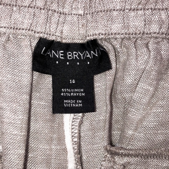 Lane Bryant linen blend tan pants size 14 - Picture 3 of 6